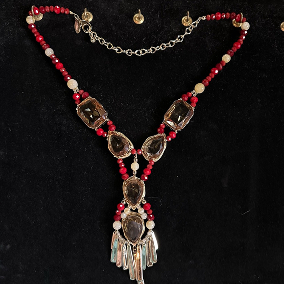 Women's Chico's Necklace Red and Gold - Picture 8 of 10